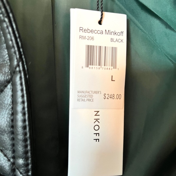 🎀HP 3x🎀 NWT Rebecca Minkoff Quilted Moto Jacket L Black DETAILS 🎀 - Picture 3 of 13